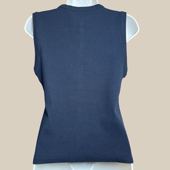 Abercrombie & Fitch Women’s Black Ribbed Button Down Sleeveless Tank Top SZ M - Picture 3 of 5